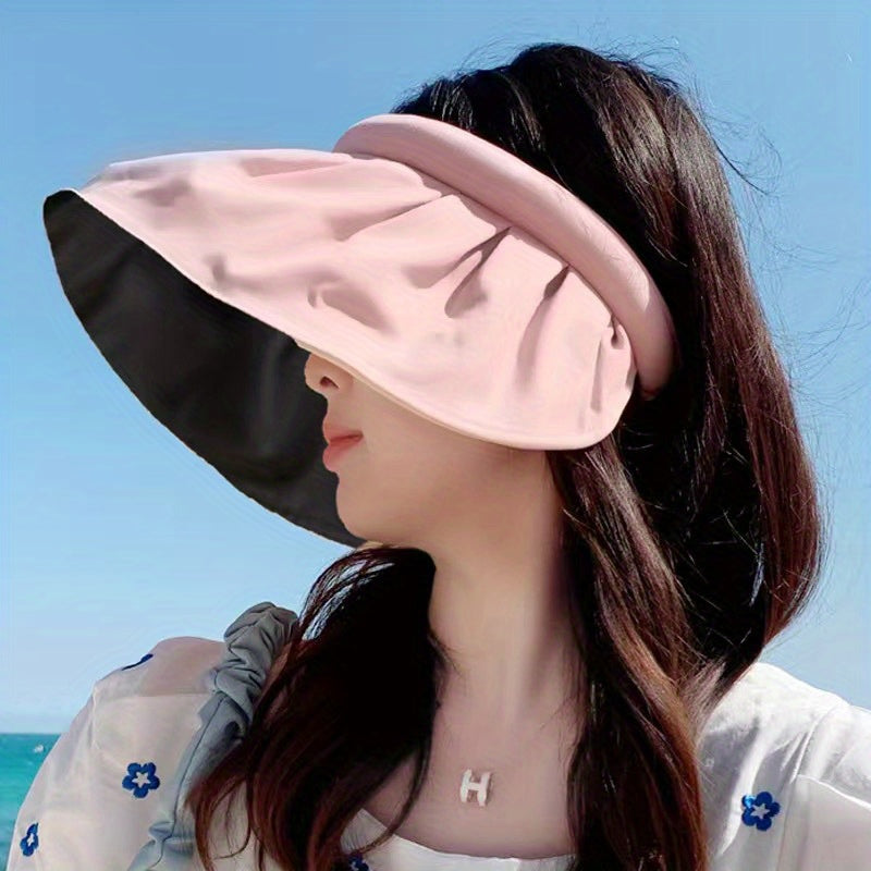 Foldable Shell Visor Hat Wide Brim UV Protection Sun Hat