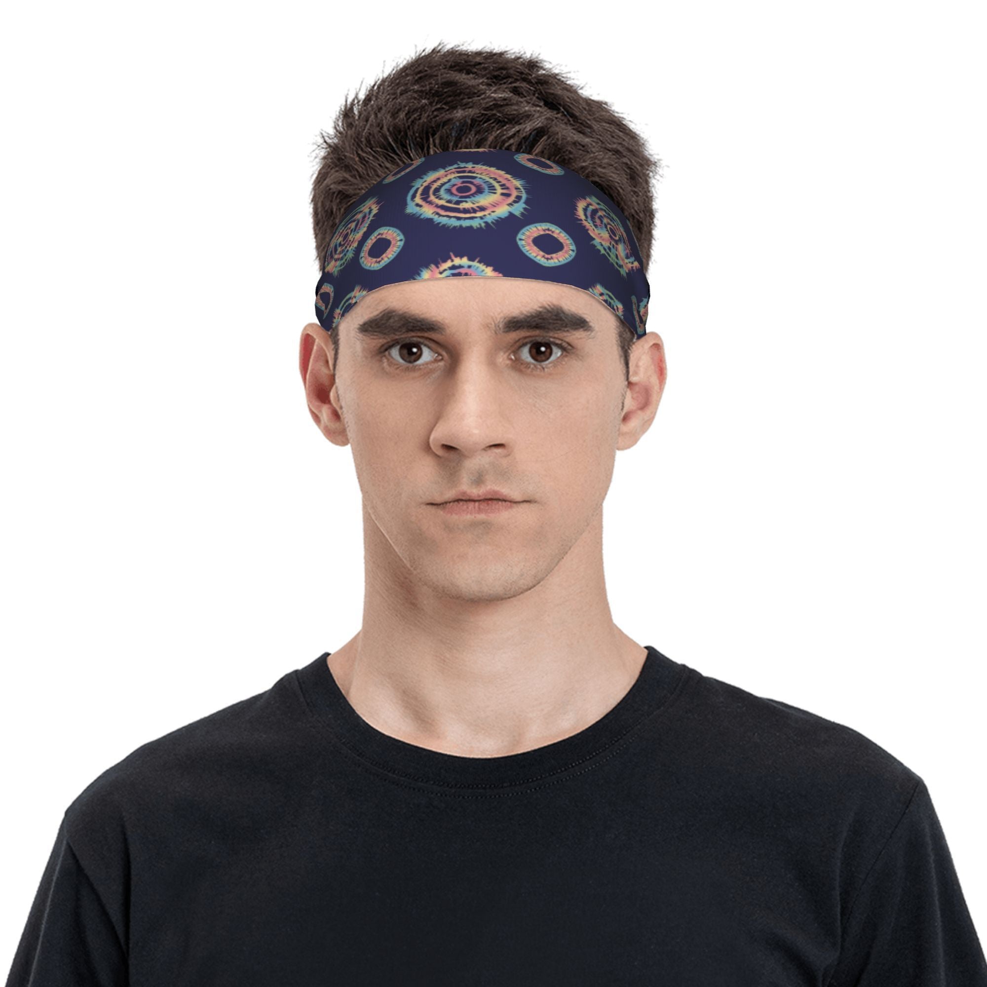 Tie Dye Headband Orange Green Sports Casual Wear