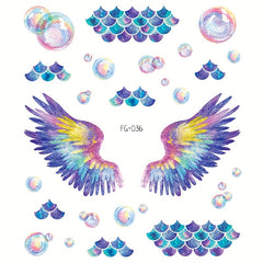 Fish Scale Wing Pearl Eye Corner Face Tattoo Sticker Glitter Eye Patch