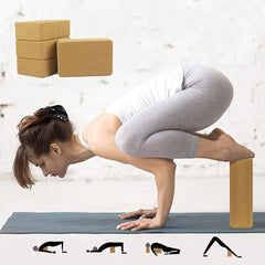 Non-slip Cork Yoga Brick Soft High Density Yoga Block for Fitness Body Shaping