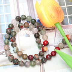 25pcs African Blood Stone Beads 8mm DIY Handcraft