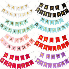 1PC 13 Letters Happy Birthday Banner Detachable Reusable Outdoor Party Decor