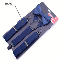2pcs Boys Teen Casual Adjustable Y Shape Suspenders & Bowtie Set