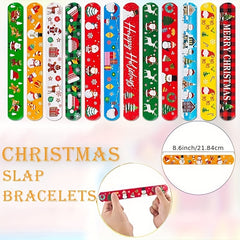 96pcs Christmas Snap Bracelets Party Favors Friendship Bracelets Supplies