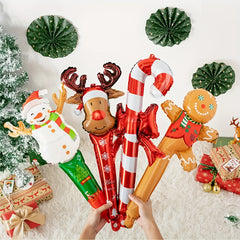 8pcs Christmas Foil Balloon Decoration - Deer, Snowman, Gingerbread Man
