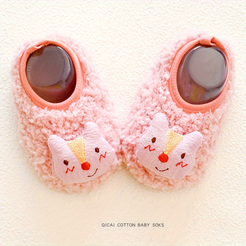 Furry House Shoes for Boys and Girls Non Slip Soft Bottom Walking Shoes