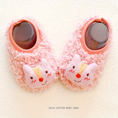 Furry House Shoes for Boys and Girls Non Slip Soft Bottom Walking Shoes