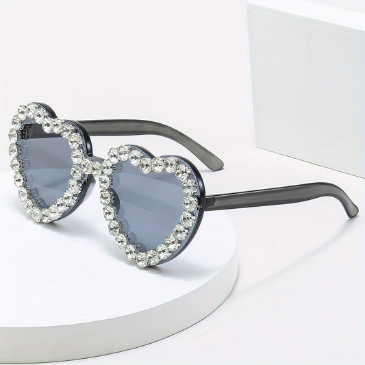 Y2K Heart Sunglasses Rhinestone Candy Glasses UV400