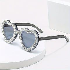 Y2K Heart Sunglasses Rhinestone Candy Glasses UV400