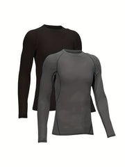 HOPLYNN Youth Compression Shirts 2 Pack Long Sleeve Moisture Wicking Baselayer