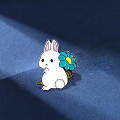 Girls Brooch Set Cartoon Bunny Camera Sunflower Leaf Flower Pins