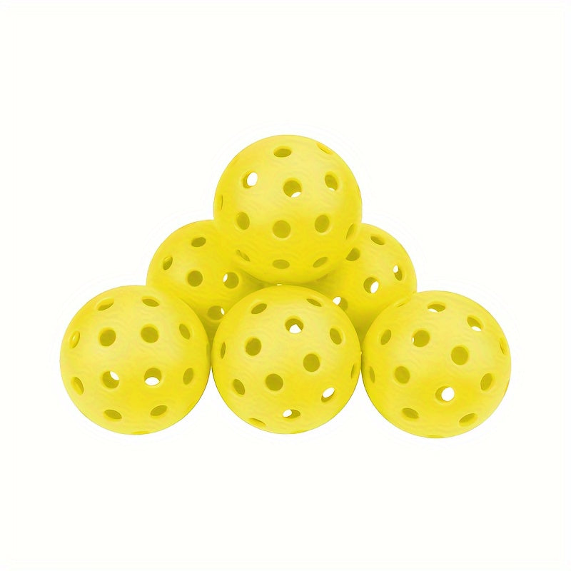 6pcs Pickleball Balls 40 Holes Stable High Elastic Outdoor Balls Set