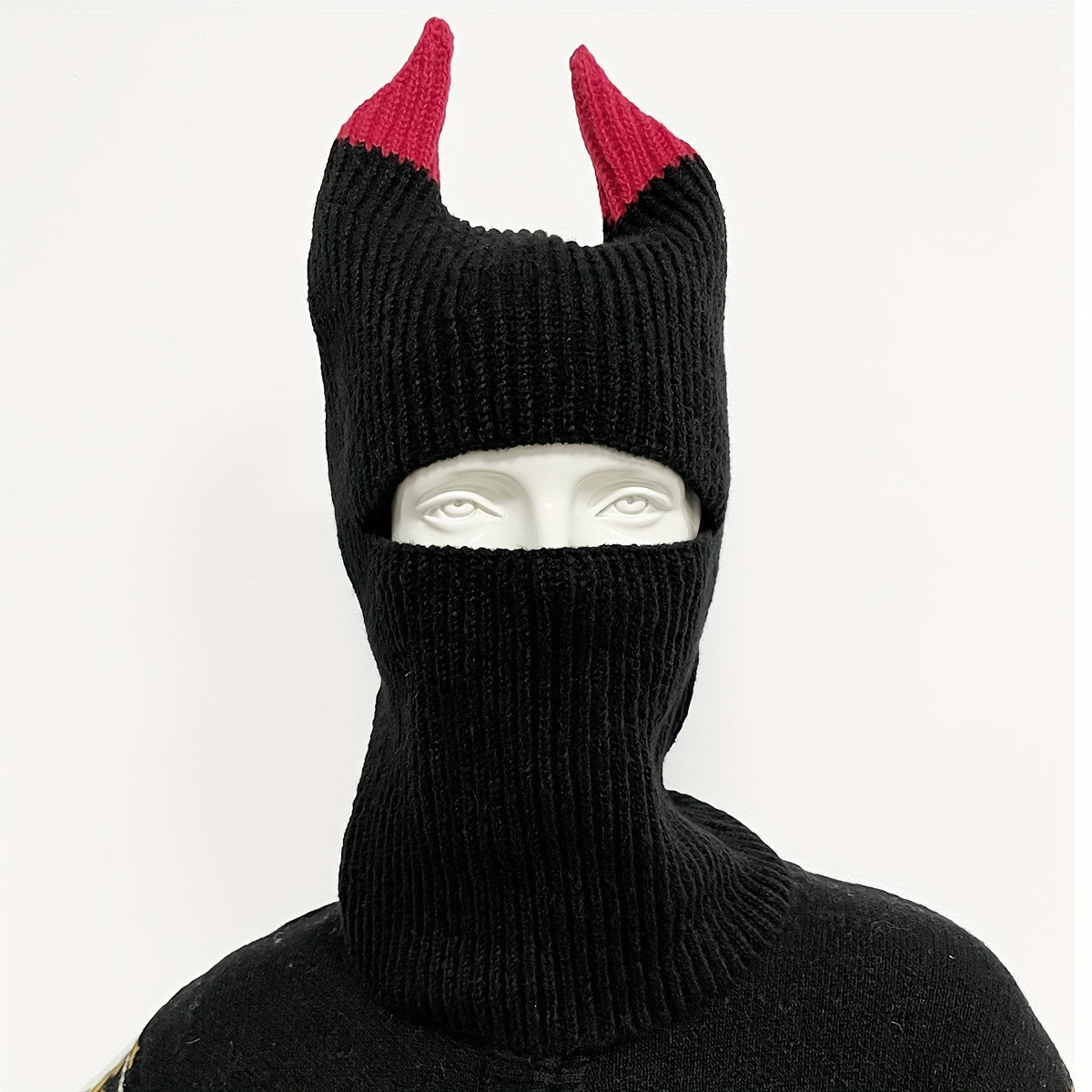 Balaclava Horn Ski Mask Unisex Hip Hop Beanie Knitted Elastic Headgear