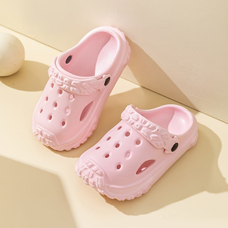 Girls Solid Breathable Clogs Lightweight Anti Slip Indoor Outdoor Shoes