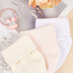 3 Pairs Newborn Baby Turn Cuff Socks for Boys and Girls