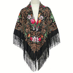 Bohemian Tassel Wrap Vintage Square Large Blanket Scarf