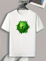 Green 3D Pattern Men's Graphic T-shirt Casual Comfy Tees For Summer