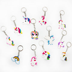 12pcs Silicone Unicorn Keychains - Perfect Gift
