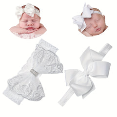 2pcs Butterfly Bow Lace Headbands for Baby Girls Kids
