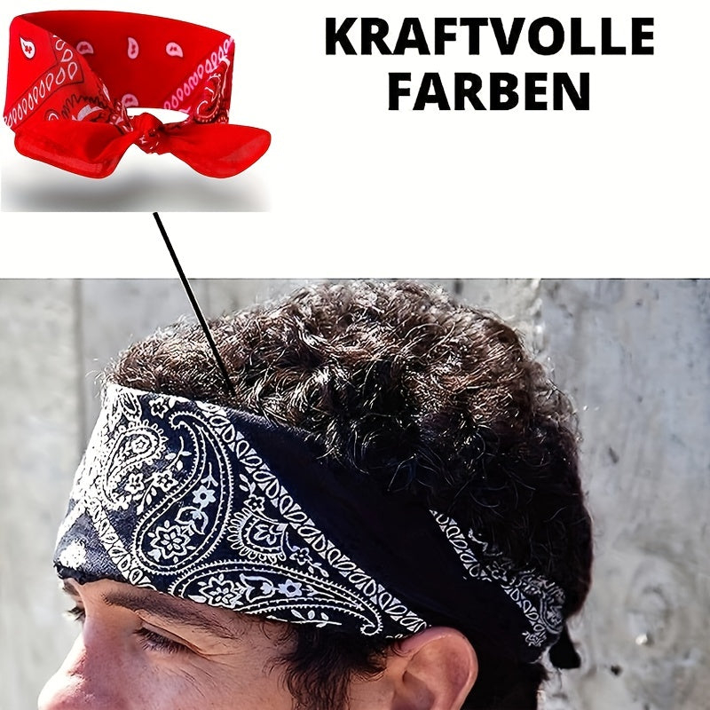 Cashew Flower Square Outdoor Sports Bag Head Scarf for Men