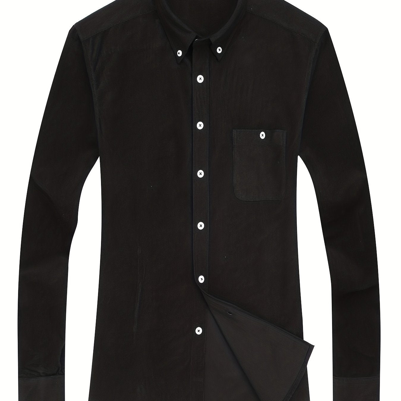 Men's Casual Button Up Long Sleeve Shirt With Chest Pocket