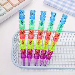 10 Pastel Bear Crayons, Kids' Party Favors, School Supplies