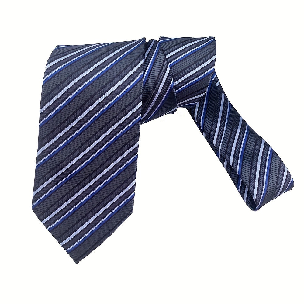 Summer Poly Jacquard Striped Suit Tie