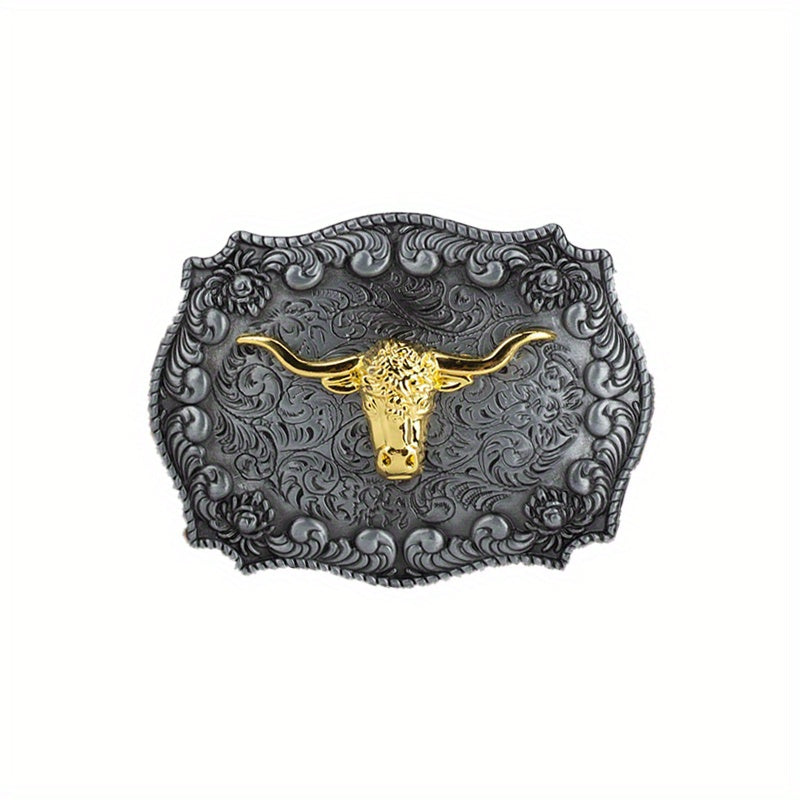 Alloy Western Cowboy Animal Ox Head Belt Buckle for Men