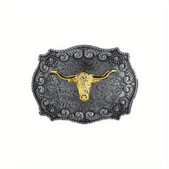 Alloy Western Cowboy Animal Ox Head Belt Buckle for Men