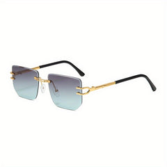 Square Rimless Sunglasses with Marine Lenses
