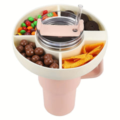 Silicone Snack Bowl: 40Oz Tumbler Handle Tray Cup
