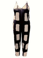 Tie Dye Chain V-Neck Jumpsuit