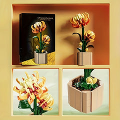 Flower Building Block Set with Vase - Ideal Home Decoration Gift