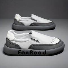 Men's Letters Print Slip On Skate Shoes Casual Walking Shoes