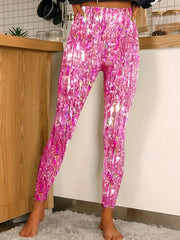 Plus Glitter Elastic High Rise Medium Stretch Leggings