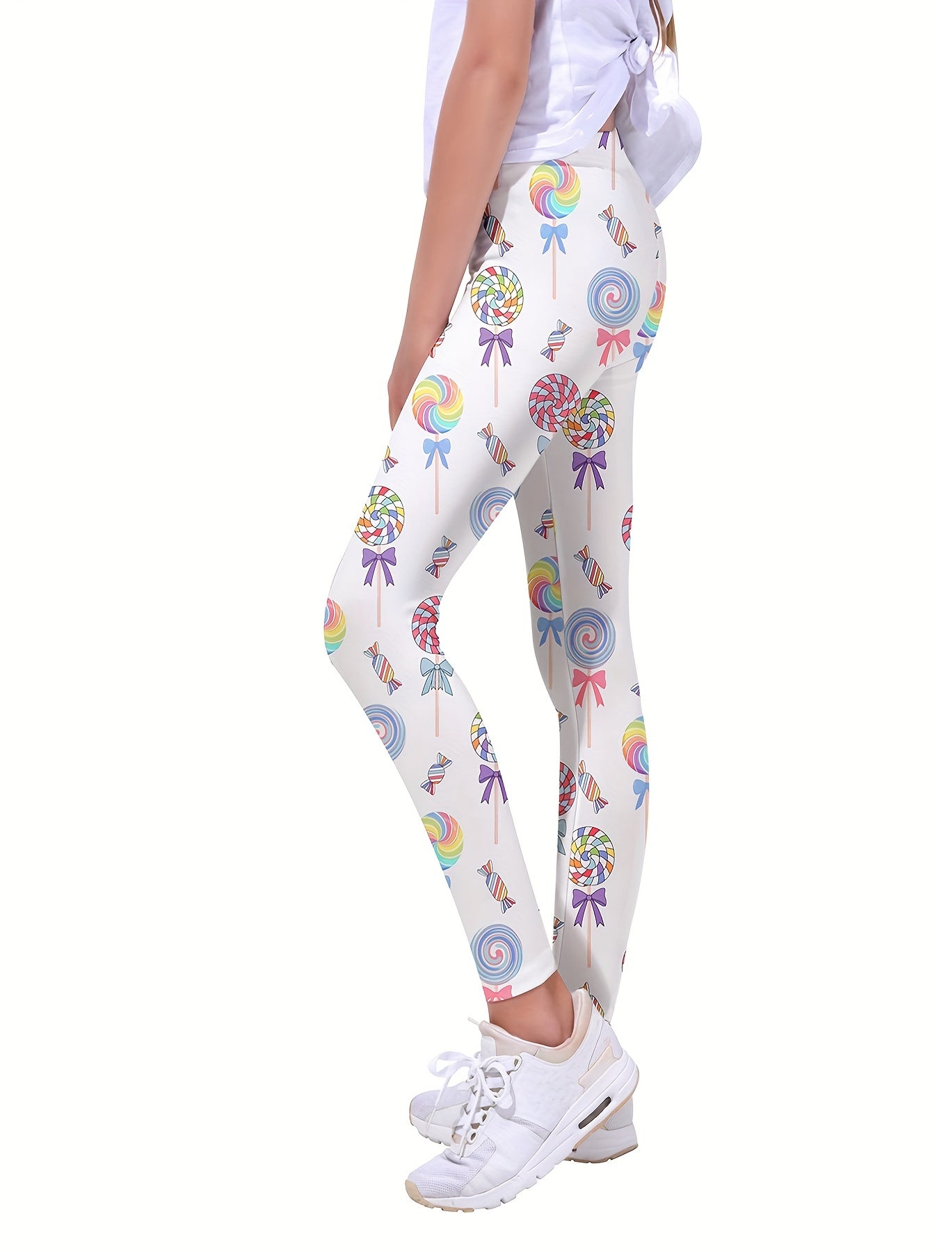 Toddler Girls Lollipop Graphic Athletic Leggings Elastic Waist Yoga Pants