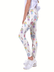 Toddler Girls Lollipop Graphic Athletic Leggings Elastic Waist Yoga Pants