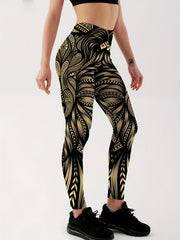 Women's Paisley Graphic Yoga Leggings for Workouts & Running Gym