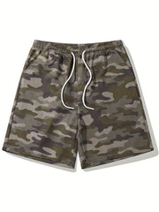 Men's Camo Beach Shorts Quick Dry Drawstring Loose Shorts