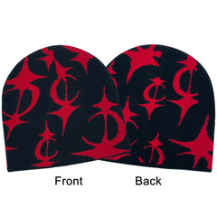 Y2K Star Pattern Knitted Hat Warm Beanie Hat Hip Hop Hat