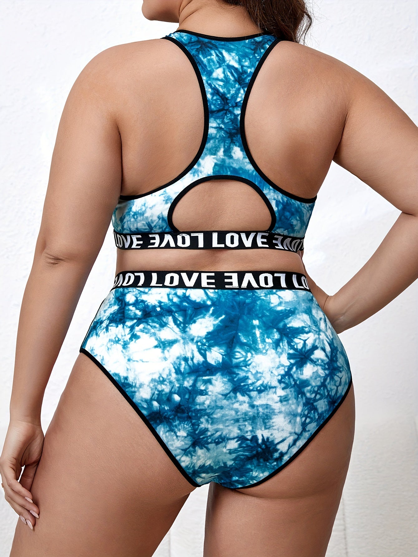 Sports Lingerie Set Colorblock Tie Dye Bra & Panty Set