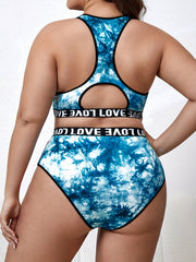 Sports Lingerie Set Colorblock Tie Dye Bra & Panty Set
