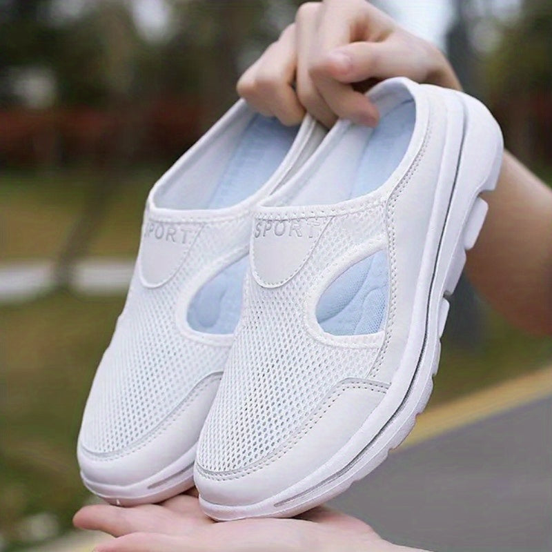 Women's Summer Casual Shoes Breathable Mesh Sandals Soft Half Slippers
