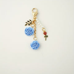 Rose Flower Keychain Pendant Car Key Purse Wallet Ornament
