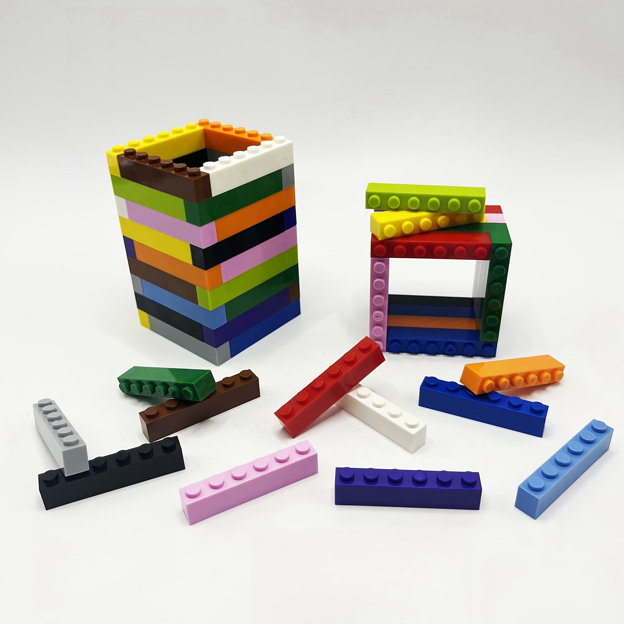 30pcs Multicolor Blocks 1x6 Studs Hole Small Building Block Toy