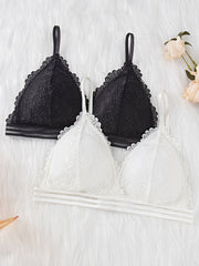 2pcs Lace Wireless Bras Comfy Intimates Bra Women's Lingerie