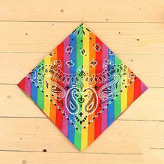 Rainbow Cashew Flower Bandana Triangle Scarf