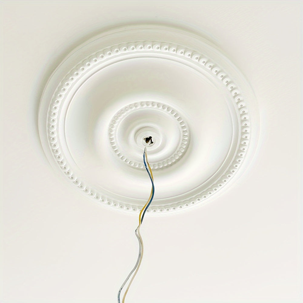 PU European Style Lamp Panel Ceiling Decoration Round Carved Lamp Holder
