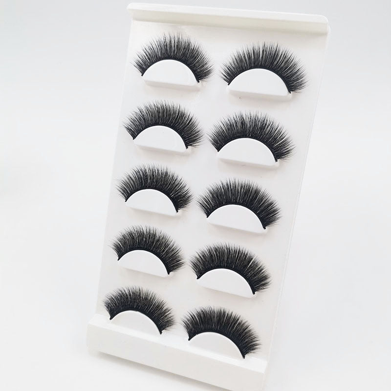 5 Pairs 3D Silky Lashes for Hooded Eyes Fluffy Natural Look Makeup Gift