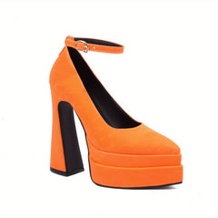 Women's Block Heel Pointed Toe Pumps